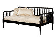 Solid wood traditional twin daybed in black finish additional photo 3 of 2