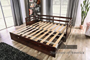 Transitional style daybed in dark walnut finish with two drawers additional photo 3 of 5
