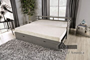 Transitional style daybed in gray finish with two drawers additional photo 2 of 6