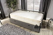 Transitional style daybed in gray finish with two drawers additional photo 3 of 6