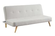 White leatherette / natural wood legs sofa bed by Furniture of America additional picture 4