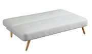 White leatherette / natural wood legs sofa bed by Furniture of America additional picture 5