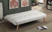 White leatherette / natural wood legs sofa bed by Furniture of America additional picture 6