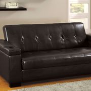 Dark espresso sofa bed w/ cup holders by Furniture of America additional picture 2