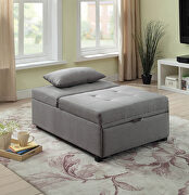 Gray transitional futon sofa additional photo 3 of 4