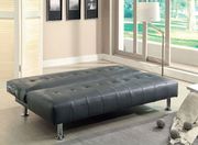 Gray/Chrome Contemporary Leatherette Futon Sofa additional photo 5 of 4