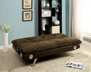 Brown/Chrome Contemporary Futon Sofa by Furniture of America additional picture 4