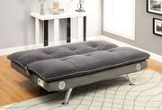 Gray/Chrome Contemporary Futon Sofa, Gray by Furniture of America additional picture 7