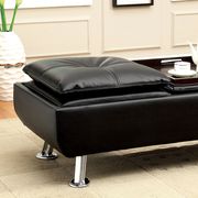 Black/chrome contemporary futon sofa, black by Furniture of America additional picture 3