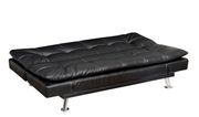 Black/chrome contemporary futon sofa, black by Furniture of America additional picture 5