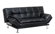 Black/chrome contemporary futon sofa, black by Furniture of America additional picture 6