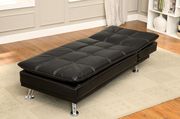 Black/chrome contemporary futon sofa, black by Furniture of America additional picture 8