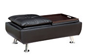 Black/chrome contemporary ottoman by Furniture of America additional picture 2