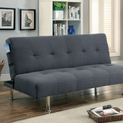 Gray/Chrome Contemporary Futon Sofa by Furniture of America additional picture 2