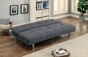 Gray/Chrome Contemporary Futon Sofa by Furniture of America additional picture 3