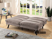 Gray flannelette stylish futon sofa by Furniture of America additional picture 6
