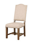 Beige upholstered seat transitional style dining chair additional photo 2 of 1