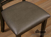 Warm gray padded leatherette dining chair additional photo 2 of 2