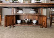Light walnut rustic dining table with base storage additional photo 2 of 13
