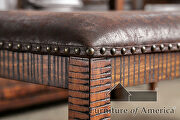 Distressed dark oak leatherette bench by Furniture of America additional picture 5