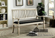 Antique white/gray rustic bench by Furniture of America additional picture 3