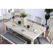 Antique white / gray transitional style family dining table additional photo 5 of 11