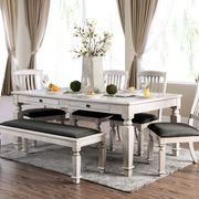 Antique white / gray transitional style family dining table by Furniture of America additional picture 6