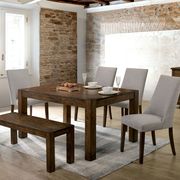 Rustic walnut stylish dining table by Furniture of America additional picture 3
