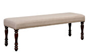 Beige padded fabric bench additional photo 2 of 1
