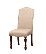 Beige padded fabric chairs dining chair by Furniture of America additional picture 2