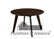 Gray walnut mid-century modern round table by Furniture of America additional picture 3