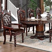 Two pedestal bases large table top in brown cherry finish by Furniture of America additional picture 12