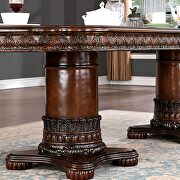 Two pedestal bases large table top in brown cherry finish by Furniture of America additional picture 13