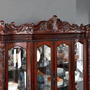 Beautiful twisted rope carvings hutch & buffet in brown cherry finish additional photo 3 of 4