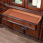 Beautiful twisted rope carvings hutch & buffet in brown cherry finish additional photo 4 of 4