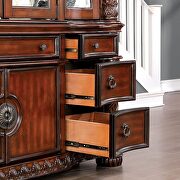 Beautiful twisted rope carvings hutch & buffet in brown cherry finish additional photo 5 of 4