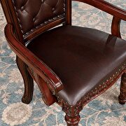 Dark brown leatherette seats dining chair additional photo 2 of 2