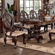 Two pedestal bases large table top in brown cherry finish by Furniture of America additional picture 13