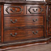 Faux wood carved details hutch & buffet in brown cherry finish by Furniture of America additional picture 6