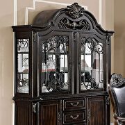 Faux wood carved details hutch & buffet in walnut finish additional photo 2 of 5