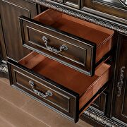 Faux wood carved details hutch & buffet in walnut finish additional photo 4 of 5