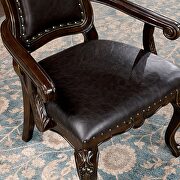 Leatherette seat dining chair in walnut/ dark brown finish additional photo 2 of 3