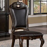 Leatherette seat dining chair in walnut/ dark brown finish additional photo 3 of 3