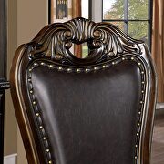 Leatherette seat dining chair in walnut/ dark brown finish by Furniture of America additional picture 4