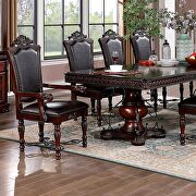 Double pedestal base large table top in brown cherry finish by Furniture of America additional picture 13