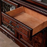 Faux wood carved details hutch & buffet in brown cherry finish by Furniture of America additional picture 4