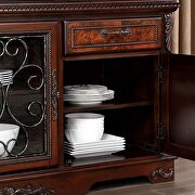 Faux wood carved details hutch & buffet in brown cherry finish by Furniture of America additional picture 5