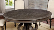 Rustic natural tone round dining table additional photo 4 of 8