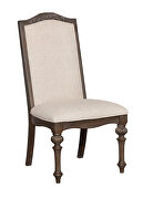 Rustic natural tone upholstered seat dining chair additional photo 3 of 3