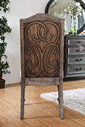 Rustic natural tone upholstered seat dining chair additional photo 4 of 3